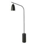 Lampadaire en marbre noir marquina et acier noir