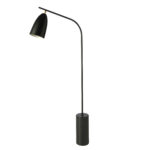 Lampadaire en marbre noir marquina et acier noir
