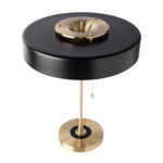 Tischleuchte aus vergoldetem Aluminium und schwarzem Aluminium