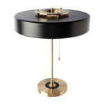 Tischleuchte aus vergoldetem Aluminium und schwarzem Aluminium
