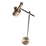 Lámpara de pie en aluminio dorado y acero negro