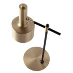 Lámpara de pie en aluminio dorado y acero negro