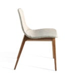 Chair upholstered in fabric with structure in Walnut color