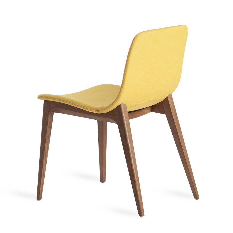Chair in walnut veneered wood and upholstered seat Chair in walnut veneered wood and upholstered seat