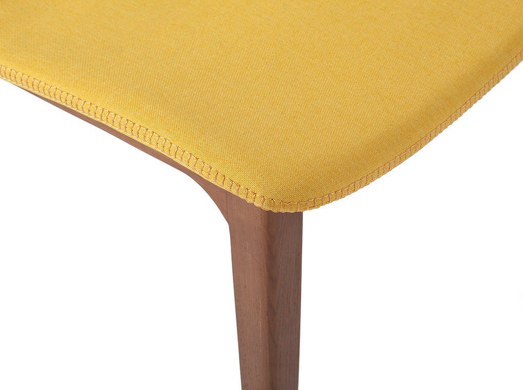 Chair in walnut veneered wood and upholstered seat Chair in walnut veneered wood and upholstered seat