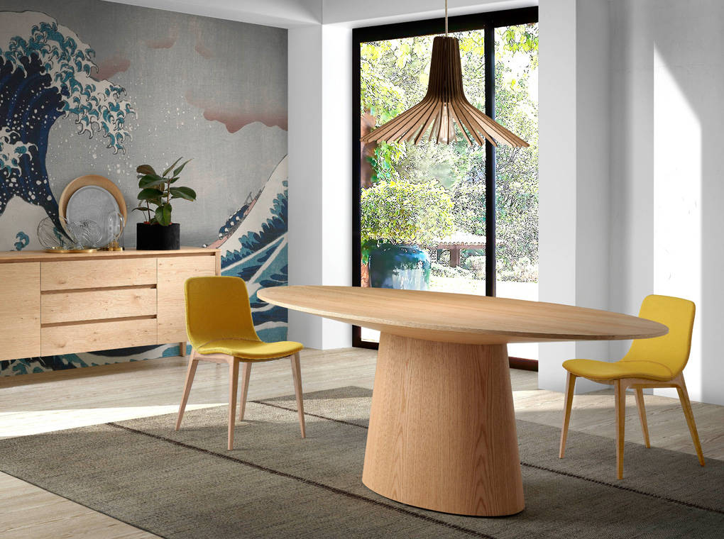 Chair in walnut veneered wood and upholstered seat Chair in walnut veneered wood and upholstered seat