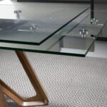 Раздвижной обеденный стол прямоугольная закаленное стекло