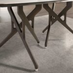 Table de salle à manger rectangulaire en marbre porcelaine et noyer foncé