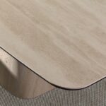 Oval barrel dining table in porcelain marble