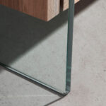 Rectangular coffee table walnut and tempered glass