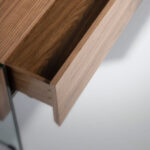 Rectangular coffee table walnut and tempered glass