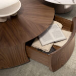 Table basse ronde en noyer