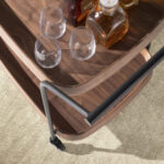 Desserte minibar en noyer et acier noir