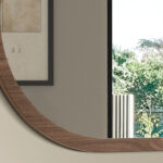 Wandspiegel ovale Halbspitze Walnuss