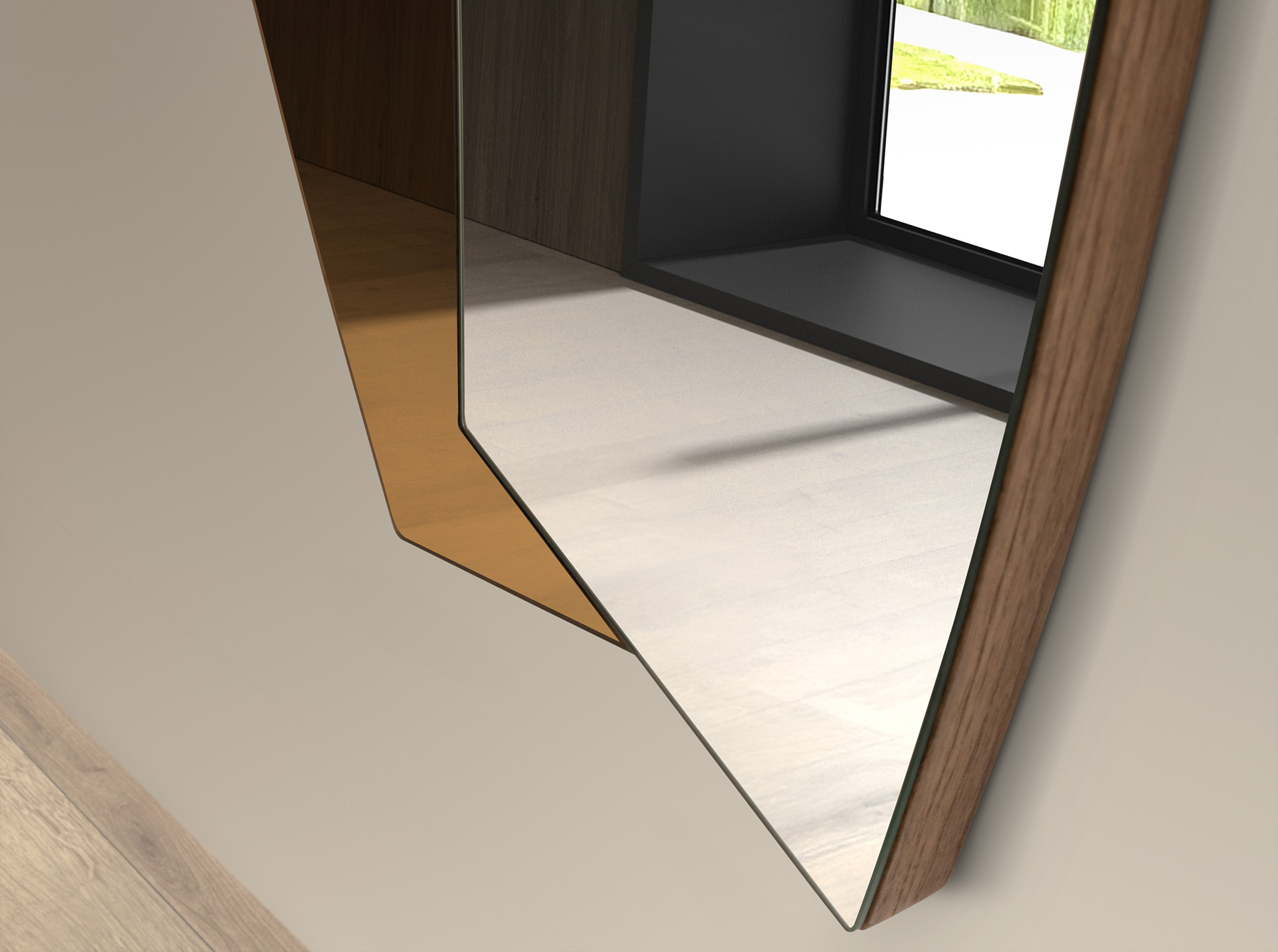 Organic walnut wall mirror Organic walnut wall mirror