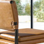 Brown leather stool