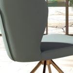 Light green leatherette swivel chair