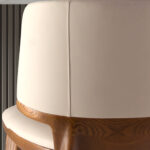 Creme Kunstlederhocker