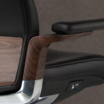 Black leatherette Swivel Office Chair