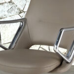 Grey leatherette  swivel office chair