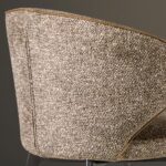 Tabouret en tissu marron chiné