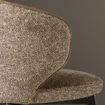 Tabouret en tissu marron chiné