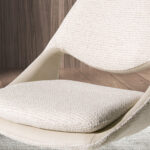 Silla giratoria tela blanco roto y crema
