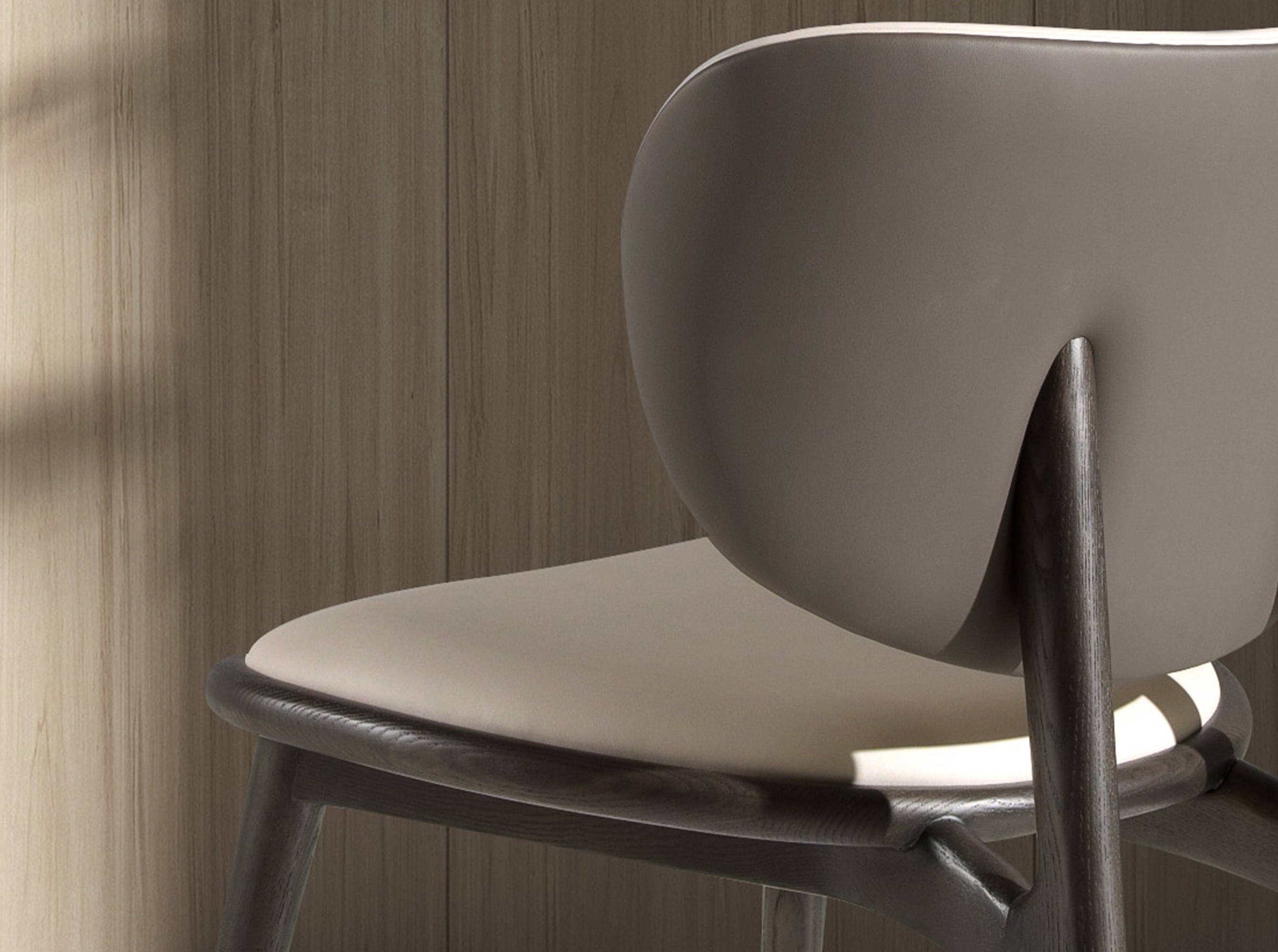Silla polipiel crema y gris oscuro Silla polipiel crema y gris oscuro