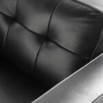Sessel mit Leder- und Walnussholzbeinen bezogen