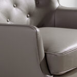 Fauteuil Chester en cuir gris foncé