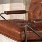 Poltrona in pelle marrone cognac
