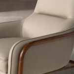 Fauteuil en cuir vison