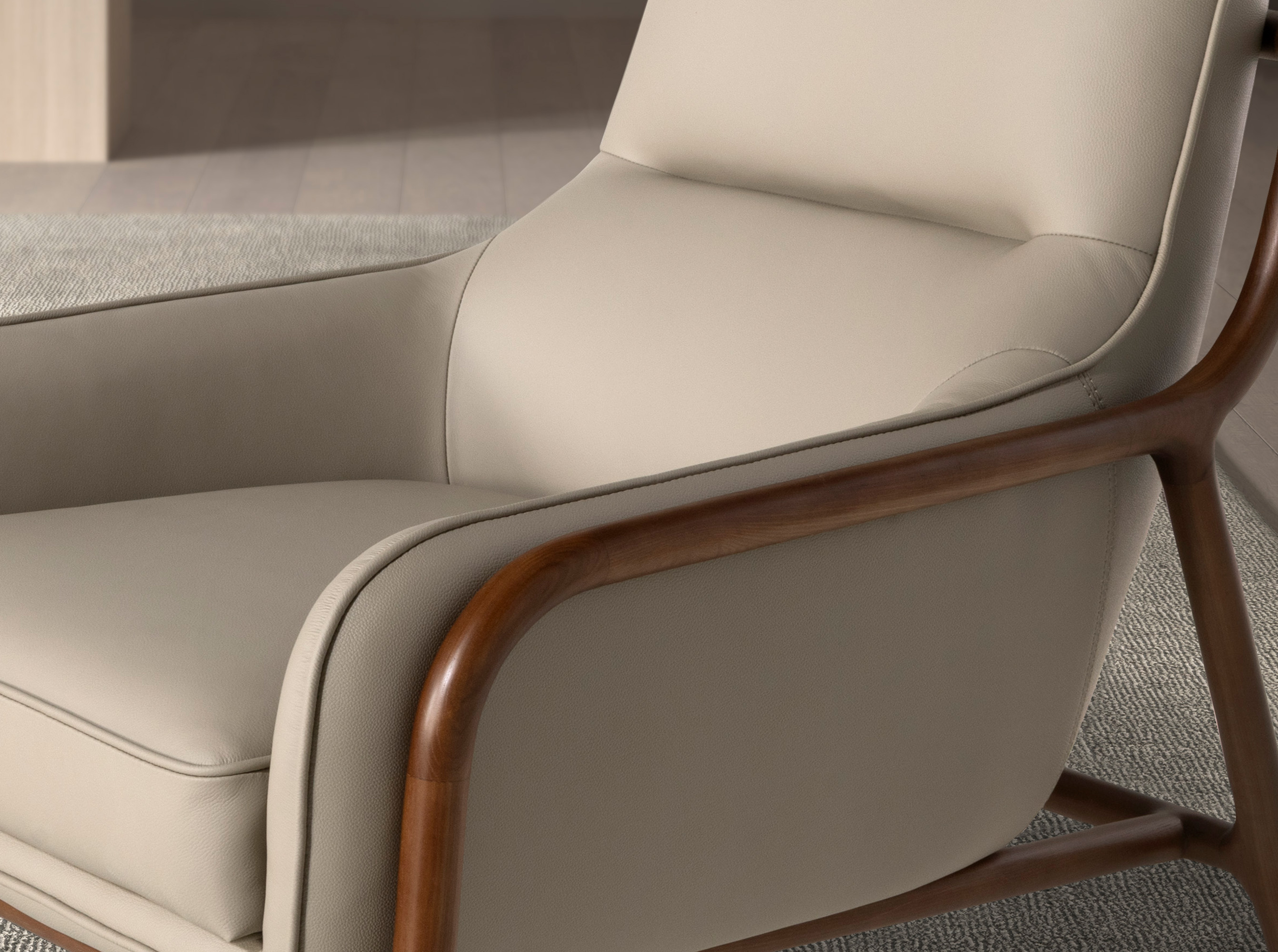 Fauteuil en cuir vison Fauteuil en cuir vison