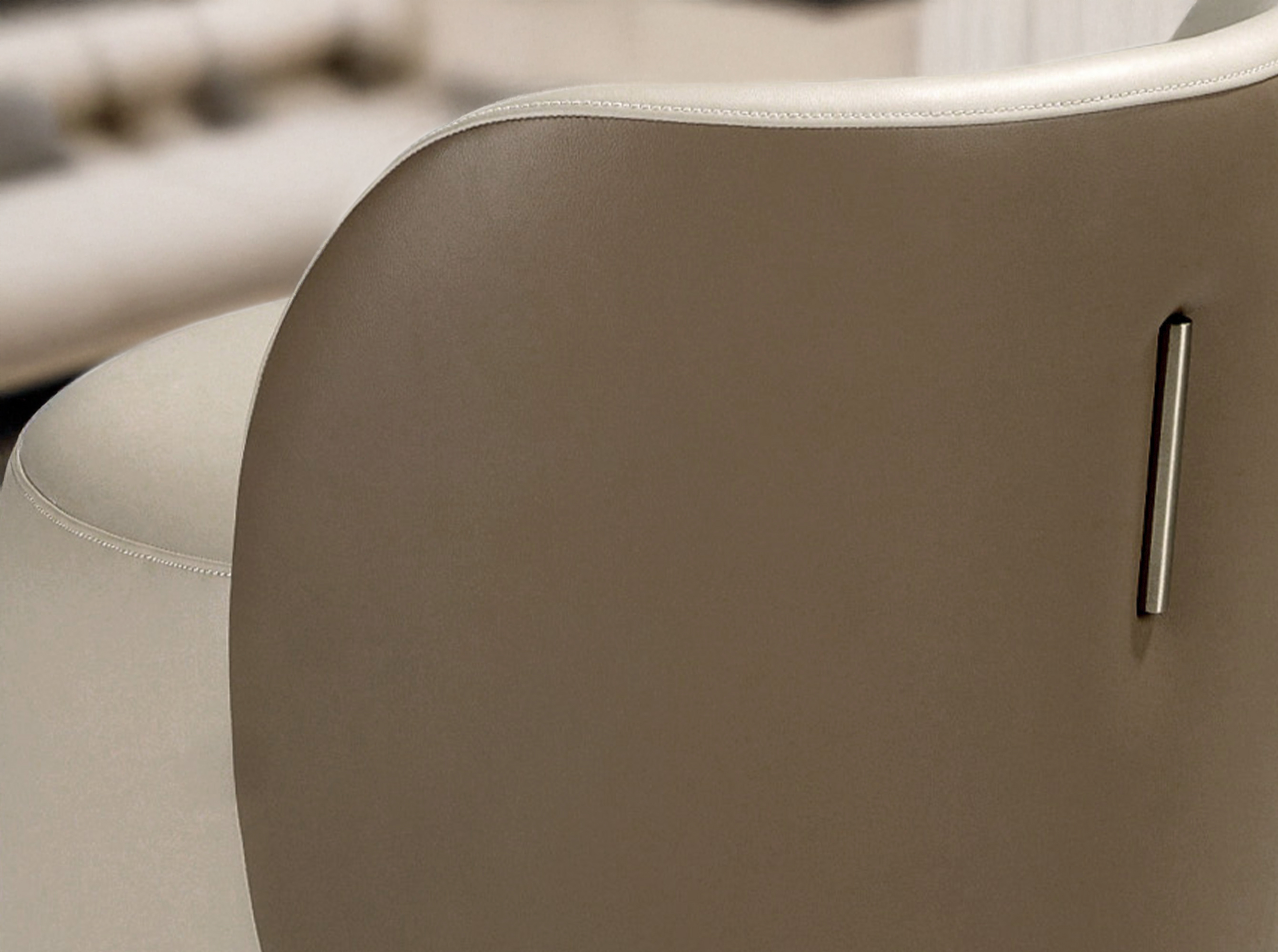 Puff polipiel visón y marrón Puff polipiel visón y marrón