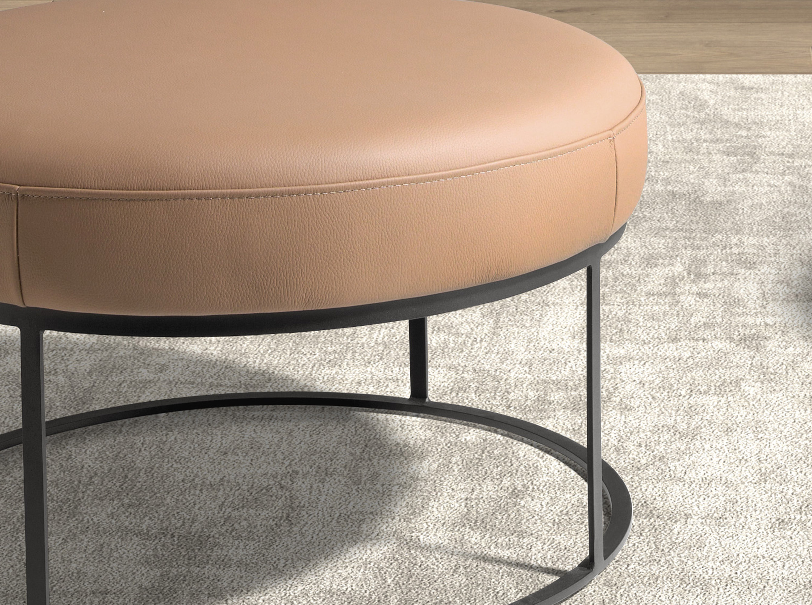 Banqueta piel marrón Banqueta piel marrón