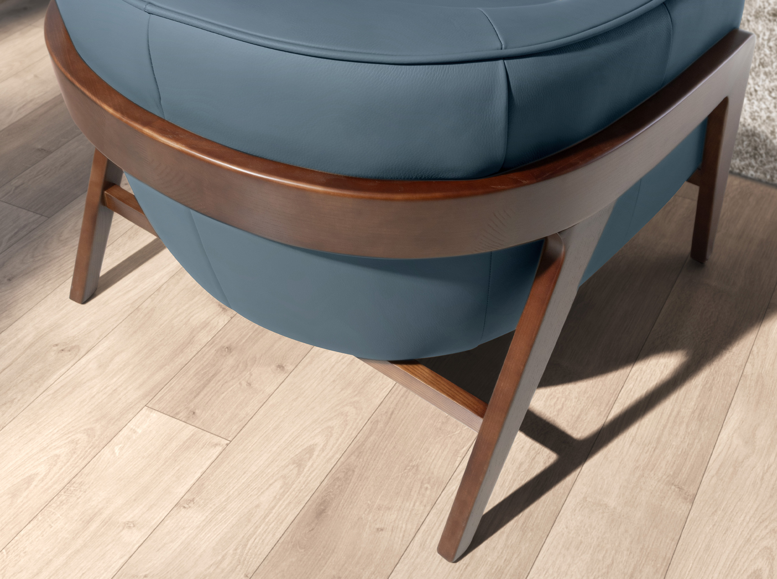 Fauteuil en cuir bleu pétrole Fauteuil en cuir bleu pétrole