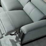 Sofá chaise longue relax izquierda piel verde turquesa