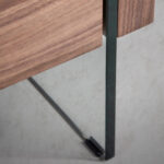 Walnut wood nightstand and tempered glass
