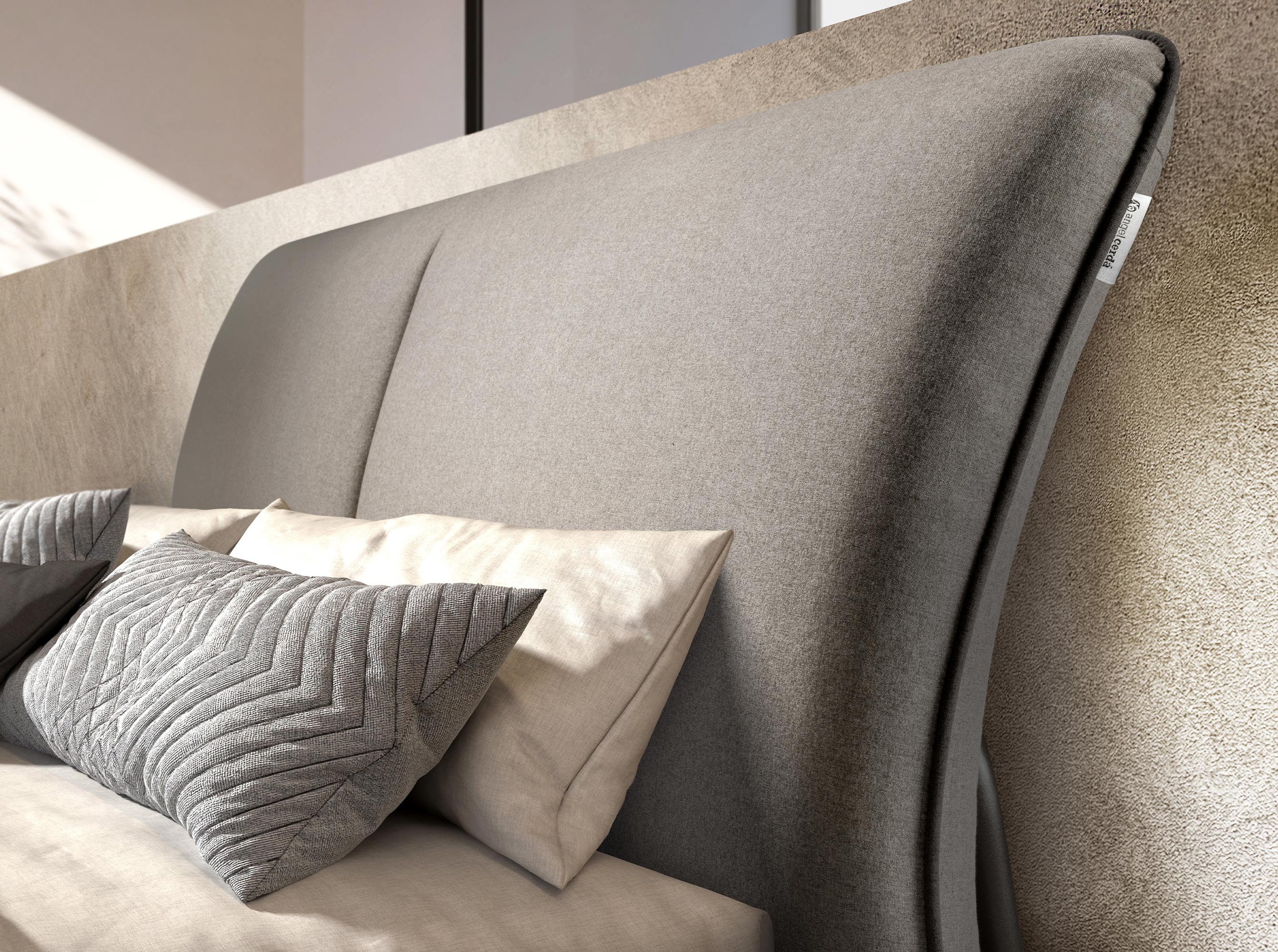 Lit en tissu gris foncé Lit en tissu gris foncé