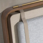 Lit en tissu coloris beige et gris