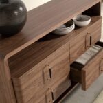 Комод из ореха и чёрного ПВХ