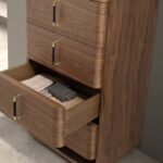 Chiffonier in noce e PVC nero