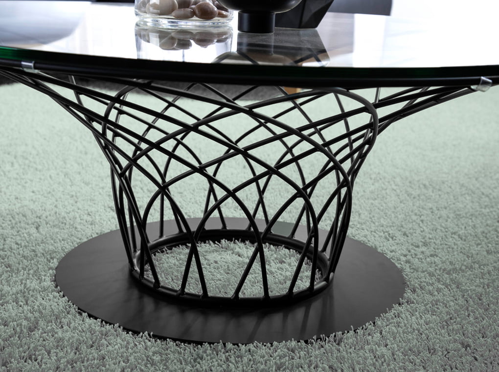 Coffee table manufactured in steel with tempered glass top Coffee table manufactured in steel with tempered glass top