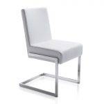 Chair upholstered in leatherette with chromed steel frame