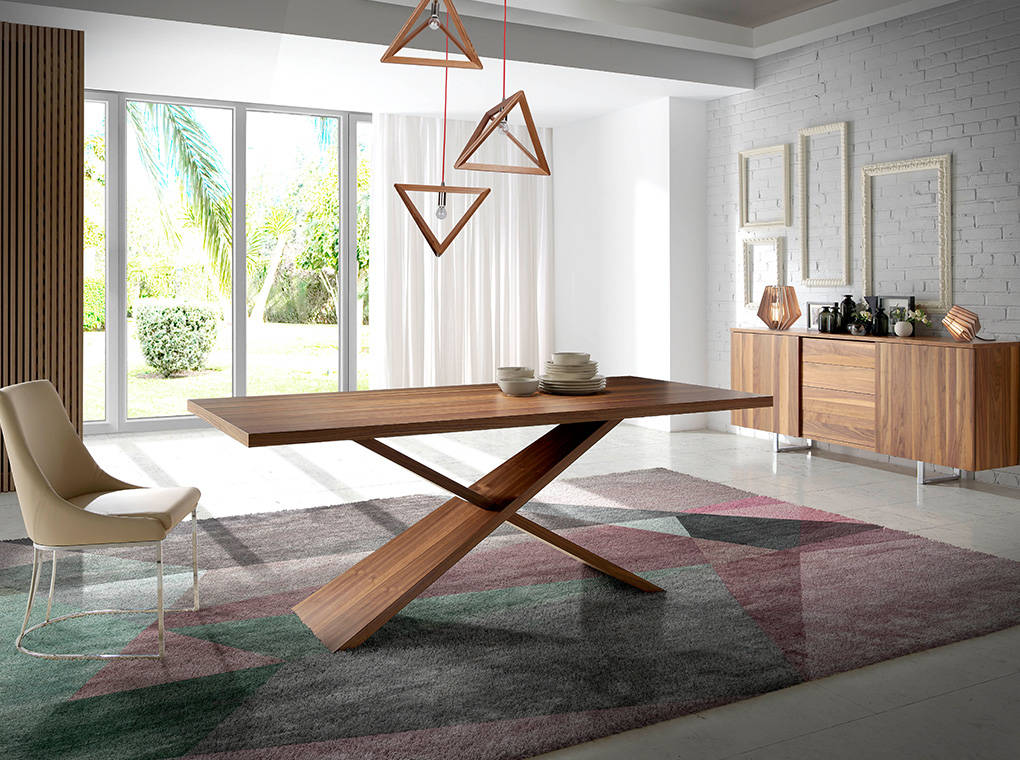 Walnut wood and chrome steel sideboard Walnut wood and chrome steel sideboard