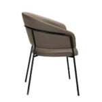 Chair upholstered in leatherette with black steel frame