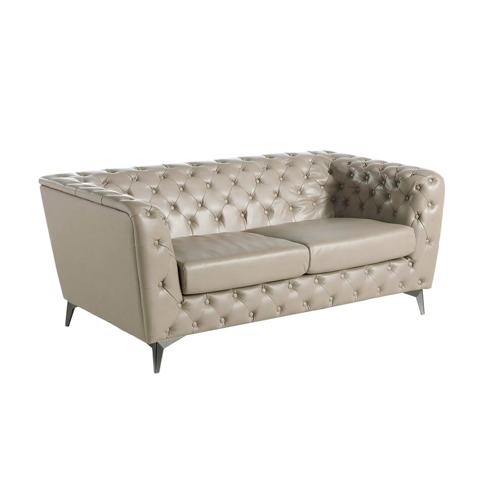 2-seater Sofa upholstered in leather with steel legs 2-seater Sofa upholstered in leather with steel legs