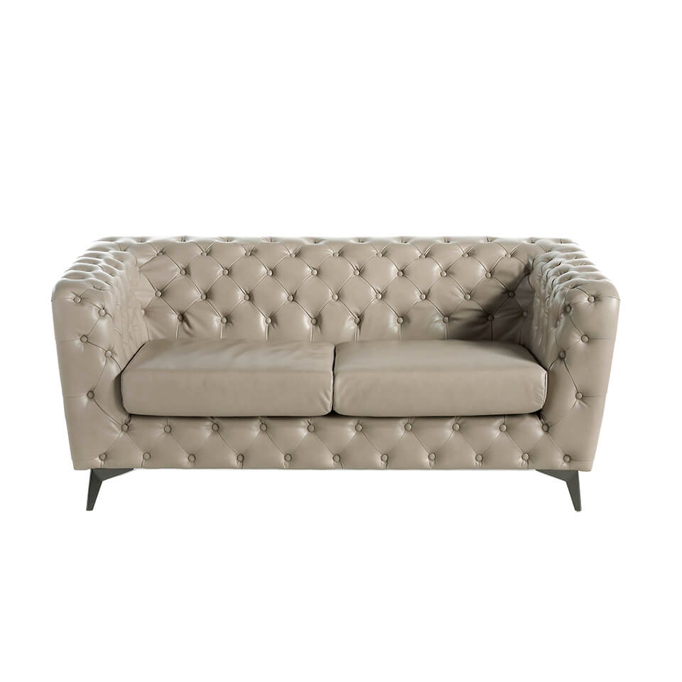 2-seater Sofa upholstered in leather with steel legs 2-seater Sofa upholstered in leather with steel legs