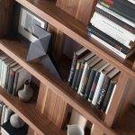 Walnut colored wooden shelf