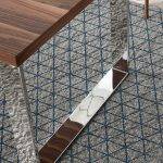 Walnut wood and chrome steel dining table